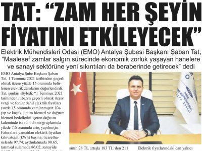 TAT: ZAM HER ŞEYİN FİYATINI ETKİLEYECEK (ANTALYA GÜNDEM-02.07.2021)