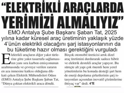 ELEKTRİKLİ ARAÇLARDA YERİMİZİ ALMALIYIZ (ANTALYA GÜNDEM-15.07.2021)