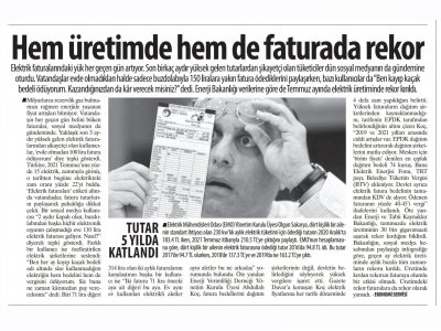 HEM ÜRETİMDE HEM DE FATURADA REKOR (KARAR)