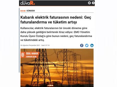 KABARIK ELEKTRİK FATURALARININ NEDENİ: TEMMUZ ZAMMI, GEÇ FATURALANDIRMA VE TÜKETİM ARTIŞI (GAZETEDUVAR.COM.TR)