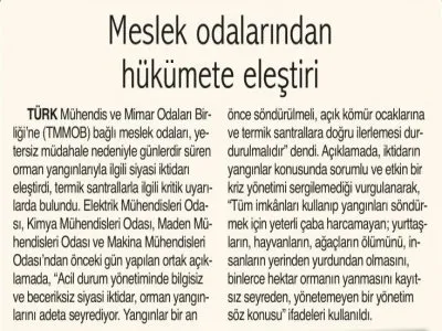 MESLEK ODALARINDAN HÜKÜMETE ELEŞTİRİ (9 EYLÜL İZMİR)