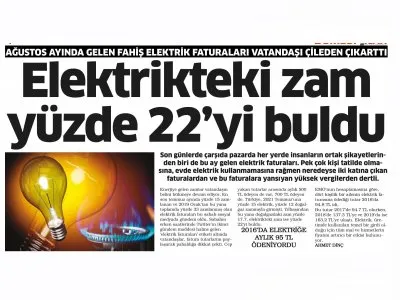 ELEKTRİKTEKİ ZAM YÜZDE 22Yİ BULDU (DUMLUPINAR)