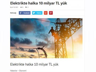 ELEKTRİKTE HALKA 10 MİLYAR TL YÜK (ENHİZLİHABER.COM)