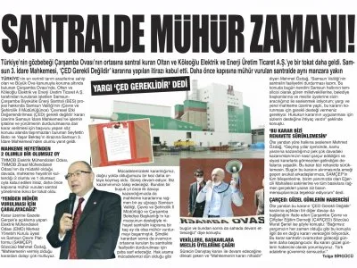 SANTRALDE MÜHÜR ZAMANI! (GAZETE GERÇEK)