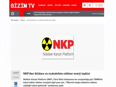 NKP`DEN İKTİDARA VE MUHALEFETE NÜKLEER ENERJİ TEPKİSİ (BİZİMTV.COM.TR)