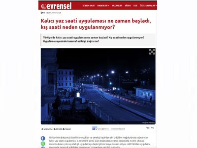 KALICI YAZ SAATİ UYGULAMASI NE ZAMAN BAŞLADI, KIŞ SAATİ NEDEN UYGULANMIYOR? (EVRENSEL.NET)