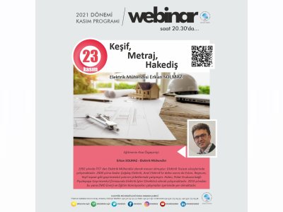 `KEŞİF, METRAJ, HAKEDİŞ` BAŞLIKLI WEBINAR GERÇEKLEŞECEK