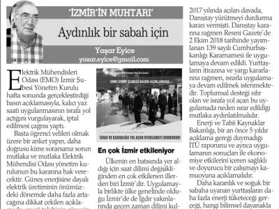AYDINLIK BİR SABAH İÇİN (YAŞAR EYİCE, HABER EKSPRES)