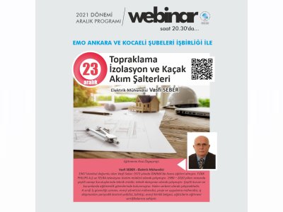 TOPRAKLAMA IZOLASYON VE KACAK AKIM ŞALTERLERİ BAŞLIKLI WEBINAR GERÇEKLEŞECEK