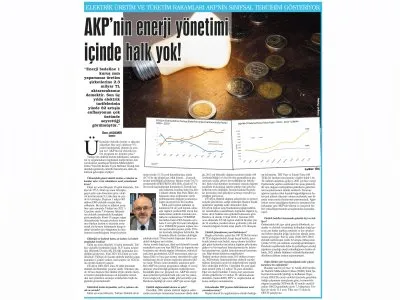 AKP`NİN ENERJİ YÖNETİMİ İÇİNDE HALK YOK! (GÜNLÜK EVRENSEL)