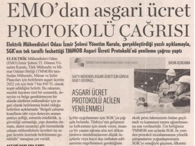 EMO`DAN ASGARİ ÜCRET PROTOKOLÜ ÇAĞRISI (İLK SES)