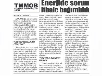 ENERJİDE SORUN İTHALE BAĞIMLILIK (AYDINLIK)