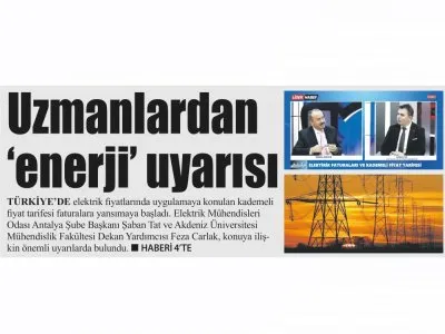 UZMANLARDAN ENERJİ UYARISI (LİDER GAZETE-31.01.2022)