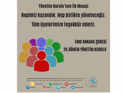 YÖNETİM KURULUNUN İLK MESAJI