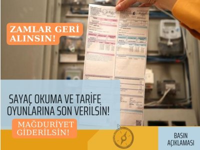 SAYAÇ OKUMA VE TARİFE OYUNLARINA SON VERİLSİN: MAĞDURİYET GİDERİLSİN