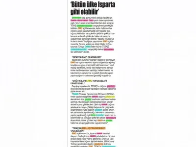 BÜTÜN ÜLKE İSPARTA GİBİ OLABİLİR`  (İSTİKLAL)