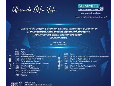 SUMMITS 3. ULUSLARARASI TÜRKİYE AKILLI ULAŞIM SİSTEMLERİ ZİRVESİ DÜZENLENİYOR