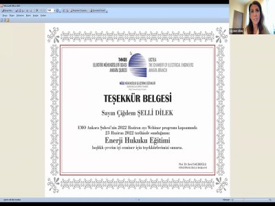 ENERJİ HUKUKU EGİTİMİ BAŞLIKLI WEBİNAR DÜZENLENDİ