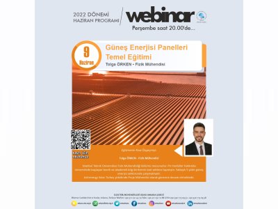 GÜNEŞ ENERJİSİ PANELLERİ TEMEL EĞİTİMİ BAŞLIKLI WEBİNAR GERÇEKLEŞECEK