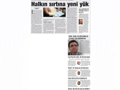 BÜTÇE YILIN ORTASINI GÖREMEDİ, EK BÜTÇE GELDİ: HALKIN SIRTINA YENİ YÜK (GÜNLÜK EVRENSEL)