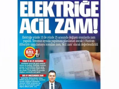 ELEKTRİĞE ACİL ZAM (ANTALYA EKSPRES-02.06.2022)