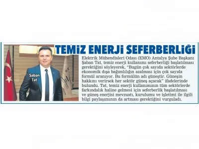 TEMİZ ENERJİ SEFERBERLİĞİ (POSTA AKDENİZ-26.06.2022)