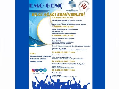 EMO GENÇ BİLGİ AĞACI SEMİNERLERİ BAŞLIYOR !