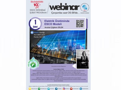 ELEKTRİK ÜRETİMİNDE ESCO MODELİ BAŞLIKLI WEBİNAR GERÇEKLEŞECEK