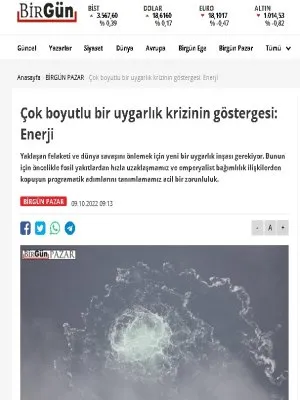 ÇOK BOYUTLU BİR UYGARLIK KRİZİNİN GÖSTERGESİ: ENERJİ (BİRGÜN PAZAR)