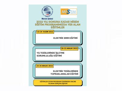 YIL SONUNA KADAR GERÇEKLEŞTİRİLECEK OLAN MİSEM EĞİTİM PROGRAMIMIZ
