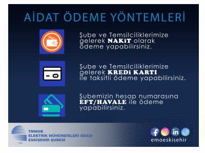 AİDAT ÜCRETLERİ BİLGİLENDİRMESİ