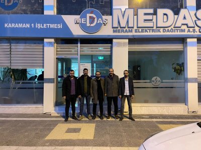 13. DÖNEM ŞUBE YÖNETİM KURULUMUZ VE KARAMAN İL TEMSİLCİLERİMİZLE BİRLİKTE MEDAŞ KARAMAN-1 İŞLETME SORUMLUSU MESLEKTAŞIMIZ SEMİH KILAVUZ VE İŞLETME MÜHENDİSİ HALİL SAĞER`İ ZİYARET ETTİK