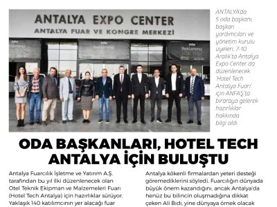 ODA BAŞKANLARI, HOTEL TECH ANTALYA İÇİN BULUŞTU (AKDENİZ BÜLTEN EK - 01.11.2022)