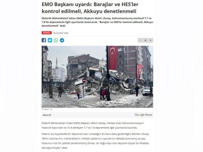 EMO BAŞKANI UYARDI: BARAJLAR VE HESLER KONTROL EDİLMELİ, AKKUYU DENETLENMELİ (BİRGUN.NET)