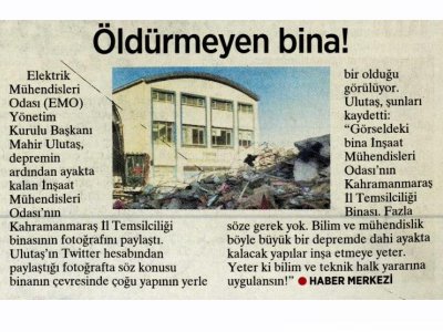 ÖLDÜRMEYEN BİNA! (MİLLİYET)