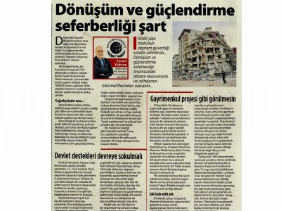 DÖNÜŞÜM VE GÜÇLENDİRME SEFERBERLİĞİ ŞART (SERVET YILDIRIM/MİLLİYET)