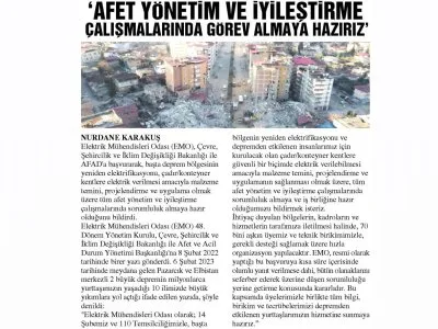 `AFET YÖNETİM VE İYİLEŞTİRME ÇALIŞMALARINDA GÖREV ALMAYA HAZIRIZ` (MERSİN)