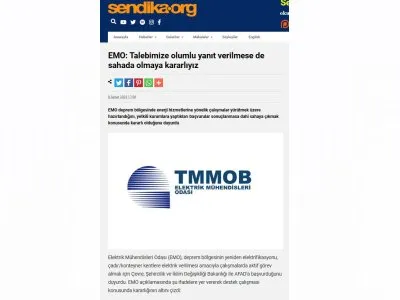 EMO: TALEBİMİZE OLUMLU YANIT VERİLMESE DE SAHADA OLMAYA KARARLIYIZ (SENDİKA.ORG.TR)