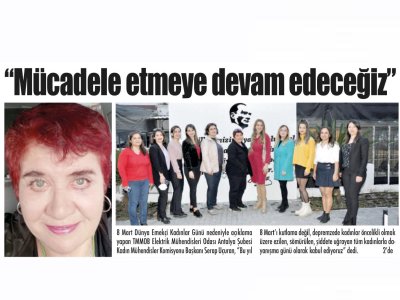 `MÜCADELE ETMEYE DEVAM EDECEĞİZ` (ANTALYA SON HABER - 08.03.2023)