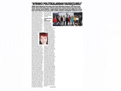 `AYRIMCI POLİTİKALARDAN VAZGEÇİLMELİ` (AKDENİZ GERÇEK - 08.03.2023)