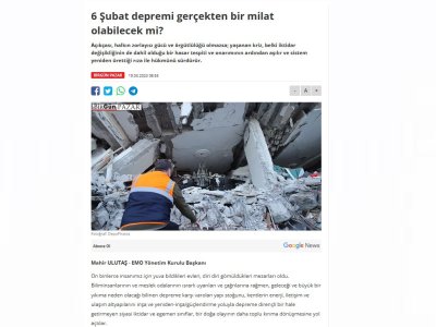6 ŞUBAT DEPREMİ GERÇEKTEN BİR MİLAT OLABİLECEK Mİ? (MAHİR ULUTAŞ- EMO YÖNETİM KURULU BAŞKANI/BİRGÜN PAZAR)