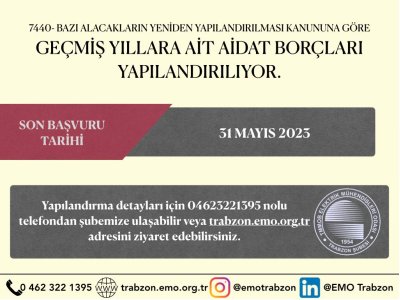 7440 SAYILI BAZI ALACAKLARIN YENİDEN YAPILANDIRILMASI İLE BAZI KANUNLARDA DEĞİŞİKLİK YAPILMASINA İLİŞKİN KANUN HAKKINDA
