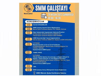 EMO MERSİN ŞUBE SMM ÇALIŞTAYI