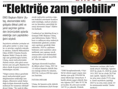 ELEKTRİĞE ZAM GELEBİLİR` (MERSİN İMECE)