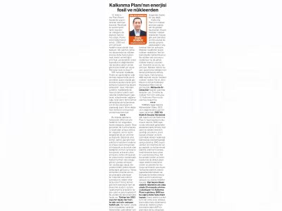 KALKINMA PLANININ ENERJİSİ FOSİL VE NÜKLEERDEN (ÖZGÜR GÜRBÜZ-BİRGÜN)