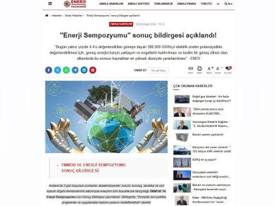 `ENERJİ SEMPOZYUMU` SONUÇ BİLDİRGESİ AÇIKLANDI!(ENERJİEKONOMİSİ.COM)