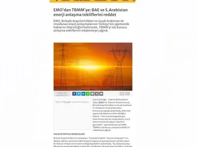 EMODAN TBMMYE: BAE VE S.ARABİSTAN ENERJİ ANLAŞMA TEKLİFLERİNİ REDDET (ENERJİGUNLUGU.NET)