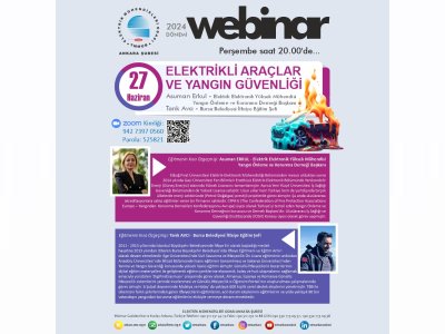 ELEKTRİKLİ ARAÇLAR VE YANGIN GÜVENLİĞİ BAŞLIKLI WEBINAR DÜZENLENECEK