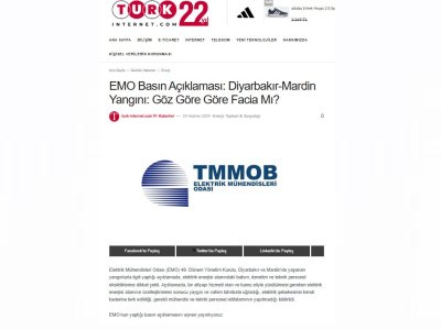 EMO BASIN AÇIKLAMASI: DİYARBAKIR-MARDİN YANGINI: GÖZ GÖRE GÖRE FACİA MI? (TURK-İNTERNET.COM)