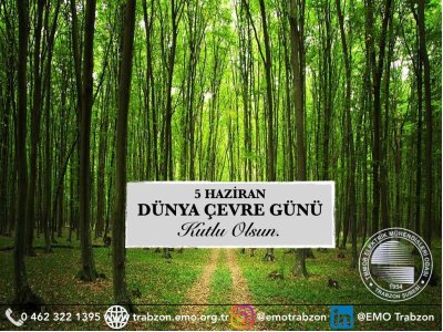 5 HAZİRAN DÜNYA ÇEVRE GÜNÜ KUTLU OLSUN.